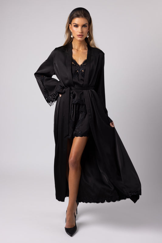 LORA - LONG KIMONO BLACK