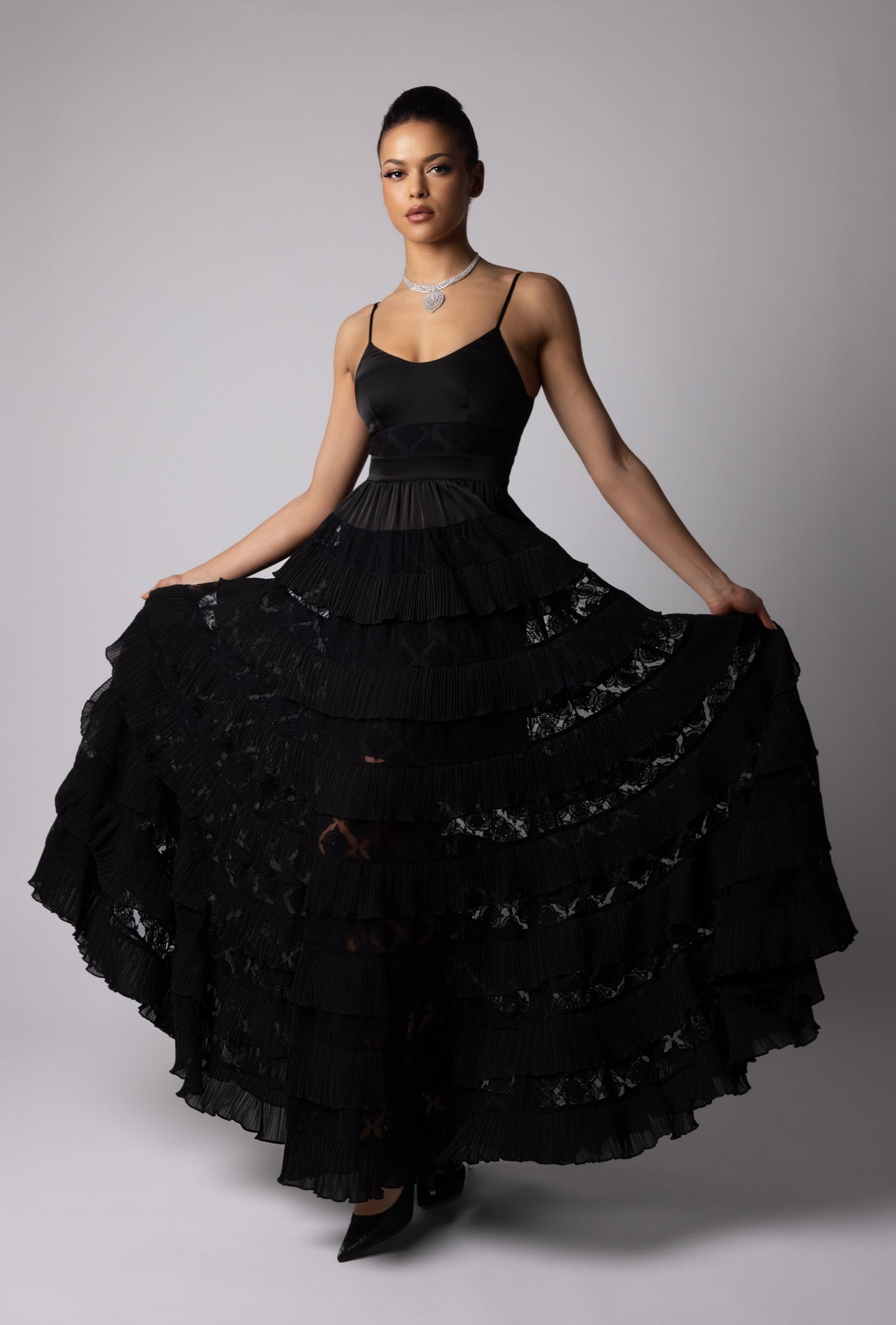 SWAN DRESS - BLACK